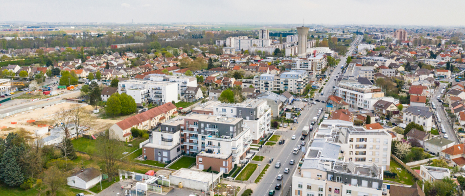 Image en deux parties de la ville de Villepinte